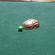 Antique Copper Shell with Green Pea